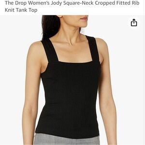 The Drop Women's Jody Square-Neck Cropped Fitted Rib Knit Tank Top XXL